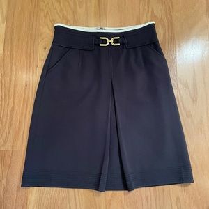 Ann Taylor Navy Blue Skirt w gold buckle accent. Work skirt dress up or down